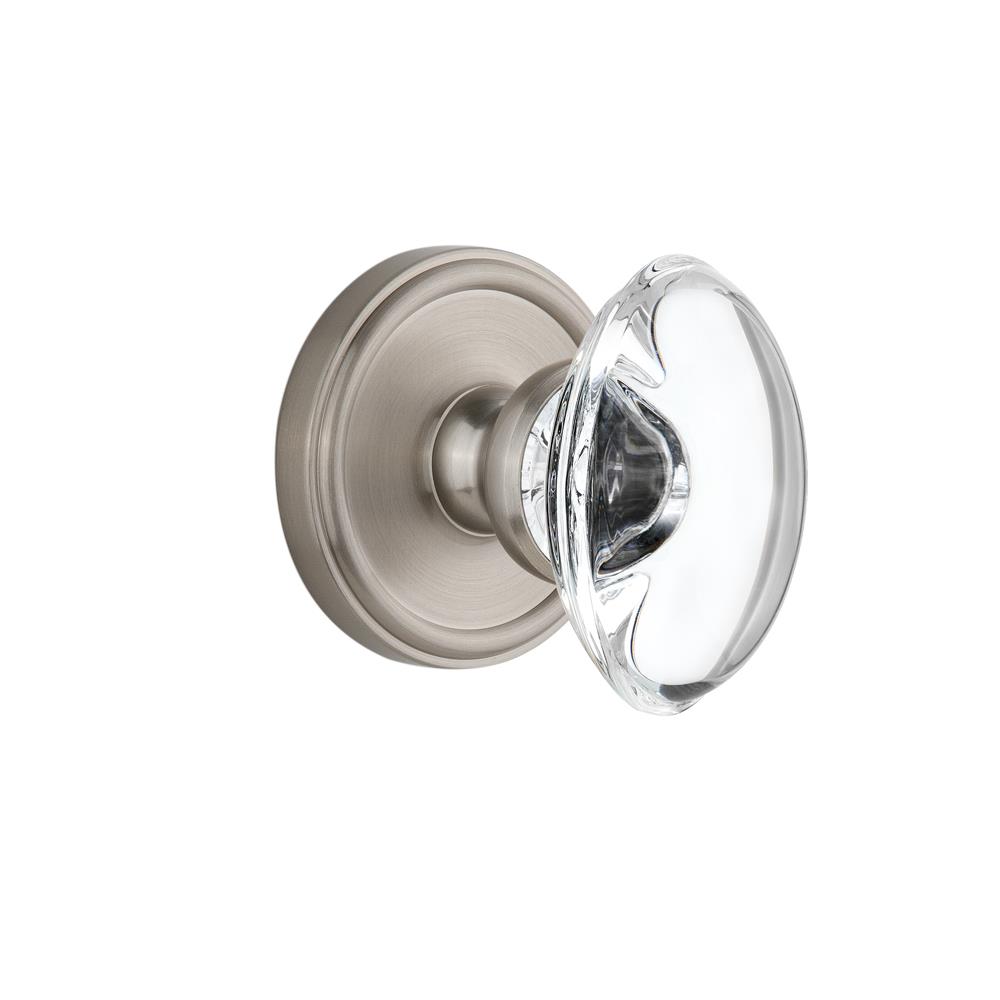 Grandeur by Nostalgic Warehouse GEOPRO Privacy Knob - Georgetown with Provence Crystal Knob in Satin Nickel